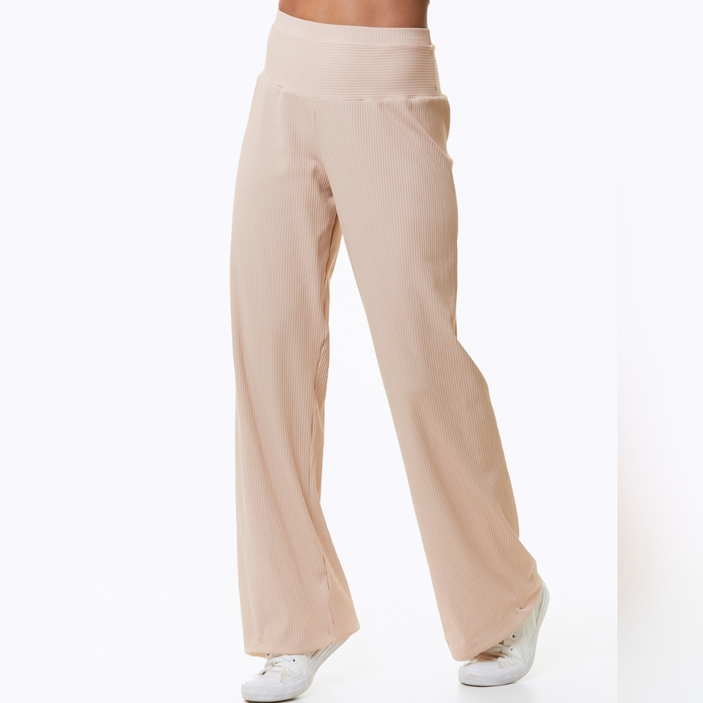 Women's Cream Wide-Leg Pants